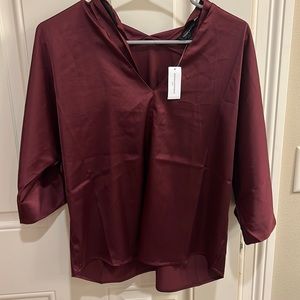 Burgundy satin top